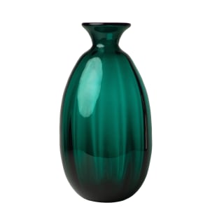 Emerald Green Ribbed Art Glass Vase by Winslow Anderson