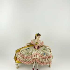 Porcelain Lady Figurine "Lady on Sofa" 
