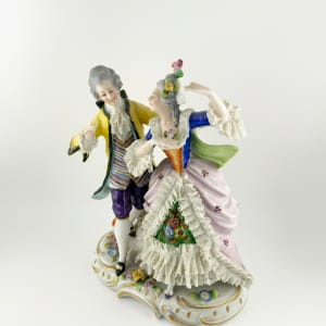 Sitzendorf Porcelain Works Figurine" Victorian Dancing Couple" 