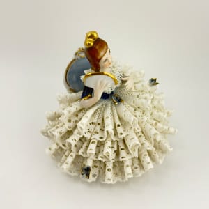 Martha Budich Porcelain Lace figurine "Lady with Fan" 