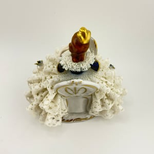 Martha Budich Porcelain Lace figurine "Lady with Fan" 