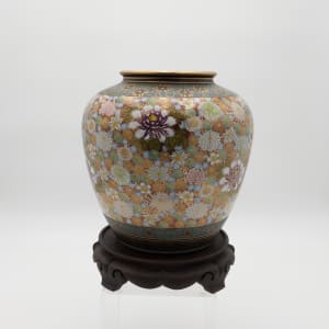 Japanese Floral  Decorated Porcelain Vase 