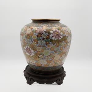 Japanese Floral  Decorated Porcelain Vase 