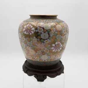 Japanese Floral  Decorated Porcelain Vase 