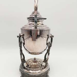Vintage W M Rogers Silverplated Spirt Kettle w/ Burner Stand 