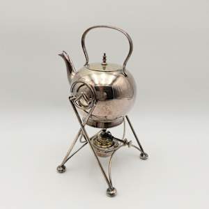 EPNS Silver Plate Tea Pot Spirit Kettle w/ Burner Stand 