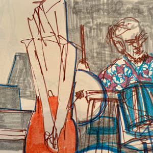 Wichita Jazz Festival, 2024, series of drawings by Denita Benyshek  Image: Tierney Sutton,  Wichita Jazz Festival, Orpheum Theatre, 4/20/24