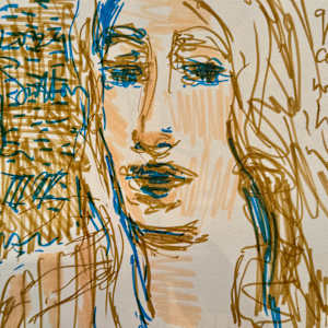 Wichita Jazz Festival, 2024, series of drawings by Denita Benyshek  Image: Tierney Sutton,  Wichita Jazz Festival, Orpheum Theatre, 4/20/24