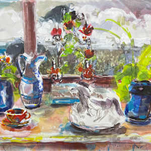 Bedroom Window and Little Si Mountain by Denita Benyshek