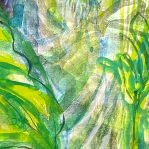 Morning Coffee in Garden 3, with Piet Ouldolf books and Kuan Yin by Denita Benyshek 