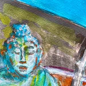Healing Buddha and Blooming Cherry Tree by Denita Benyshek, Image 2.