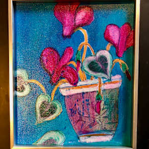 Cyclamen in a pot by Karen Blacklock 
