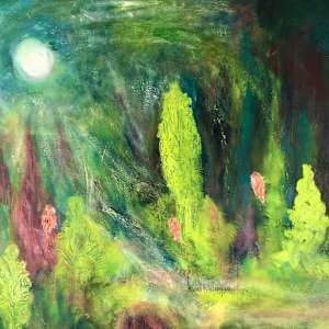 Owls are watching in the snowy moonlit forest by Karen Blacklock  Image: renamed and finalised!