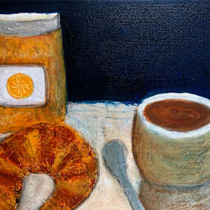 Coffee and croissant - do you want marmalade with that? by Karen Blacklock 