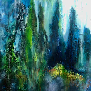 Winter into Spring Pines by Karen Blacklock 