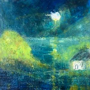 Moonlit Boathouse by Karen Blacklock 