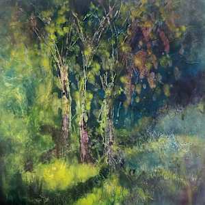 Three trees night by Karen Blacklock 