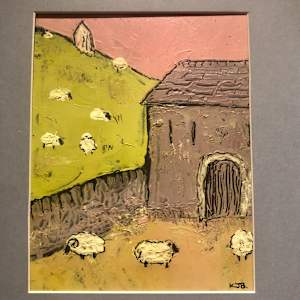 Nidderdale Barn Series III by Karen Blacklock  Image: work on board presented in mount total size 36 x 30cm