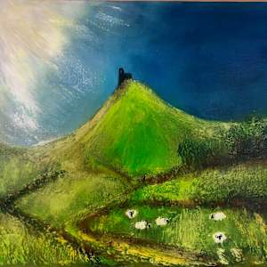 Middlesmoor - highest church in England? by Karen Blacklock  Image: final painting