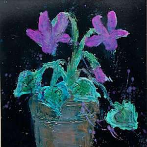 Cyclamen on black II by Karen Blacklock