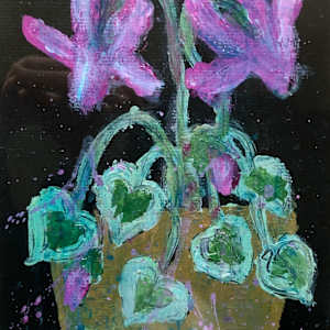 Cyclamen on black III by Karen Blacklock
