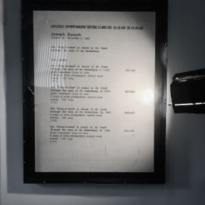 Giant Kosuth Price List by G.H. Hovagimyan