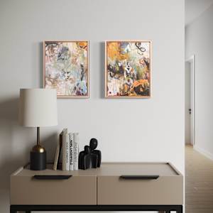 Rhyme & Reason (diptych) by Tricia Caracappa 