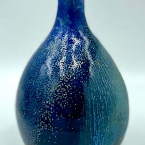 Wood Fired Blue Bud Vase by Robin Kline, Image 1.