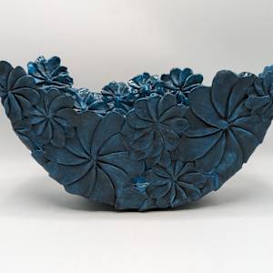 Blue Flowers on the Half Moon by Orit Daly