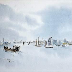 On The Bund Huangpu River by Betty Guy, Image 1.