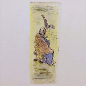 Untitled (from a series of extra small etchings titled "Carp") by Betty Guy, Image 1.