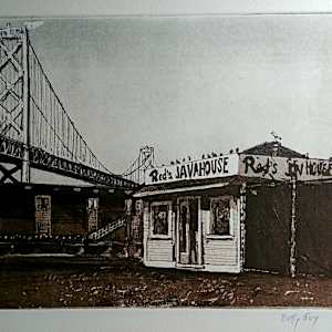Untitled (from the series of monoprints "Under the Bay Bridge") by Betty Guy, Image 1.