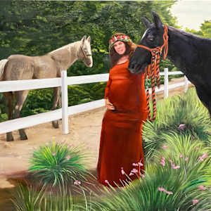 Pregnant Giselle on the ranch by Wren Woodward Sarrow, Image 1.