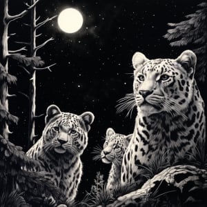 Critically Endangered Amur Leopard Family No. 2 by Wren Sarrow