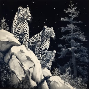 Critically Endangered Amur Leopard Family No. 1 by Wren Sarrow