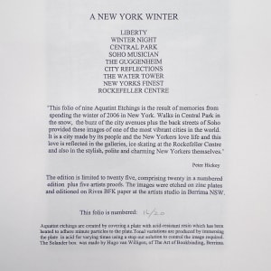 Peter Hickey - New Yorks Finest, 2006 "A New York Winter" Edition 16 of 20 by Peter Hickey  Image: Folio Edition Preface Plate