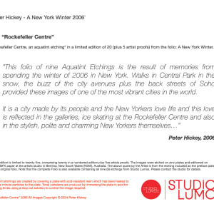 Peter Hickey - Rockefeller Center 2006 "A New York Winter" Edition 16 of 20 by Peter Hickey  Image: Folio Details