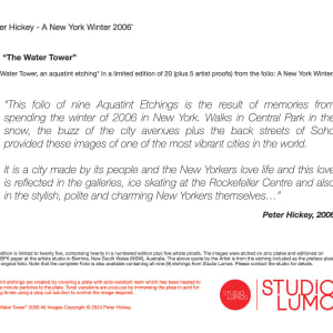 Peter Hickey - The Water Tower  2006 "A New York Winter" Edition 16 of 20 by Peter Hickey  Image: Folio Details