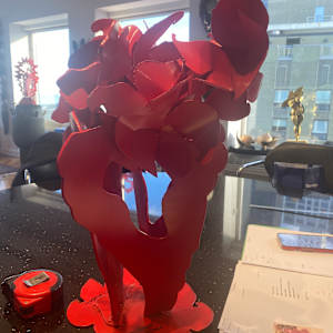 Maquette of Red Lilly Tree Of Liberty by Ruth Aizuss Migdal