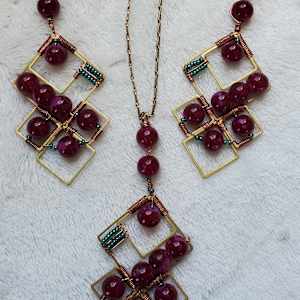 Geometric Cherries Jubilee by Hayley Kathleen Burton, Image 2.