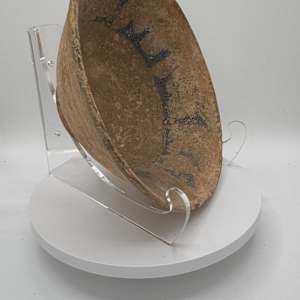Middle Eastern Persia Islamic Clay Pottery Bowl w Kufic Script 