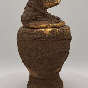 Egyptian God Anubis Canopic Vessel 300 BC 