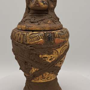 Egyptian God Anubis Canopic Vessel 300 BC 