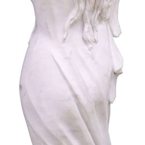 Carved Female draped statue, Image 1.