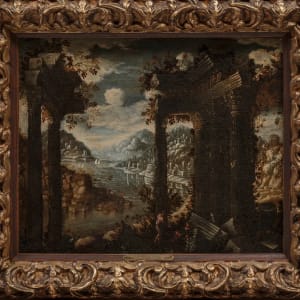 “Capriccio of a Seaport” by Tobias Verhaecht (Belgian, 1561-1631)