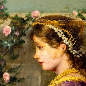 “Young Ladies in Garden” by Edward John Cobbett 
