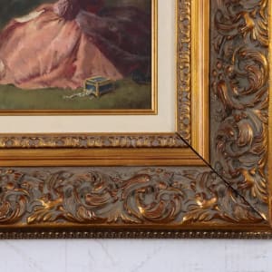 “Young Ladies in Garden” by Edward John Cobbett 