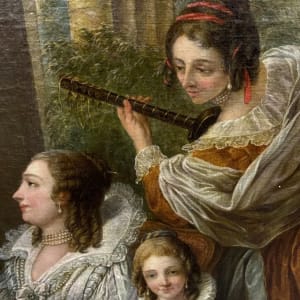 Charles-André van Loo (French, 1705-1765) Huge Early Dutch Italianate ‘Oil Painting Of the Court” "The Spanish Concert" by Charles-Andre’ van Loo 