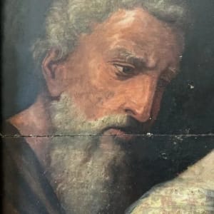 “ Holy Family Virgin Mary Christ Child  “ Old Master Simon de Chalons Circle Oil on Panel by Simon de Chalons 