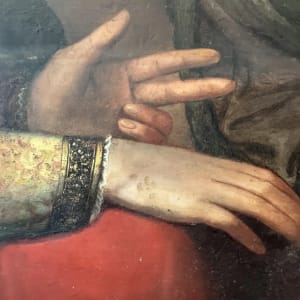 “ Holy Family Virgin Mary Christ Child  “ Old Master Simon de Chalons Circle Oil on Panel by Simon de Chalons 